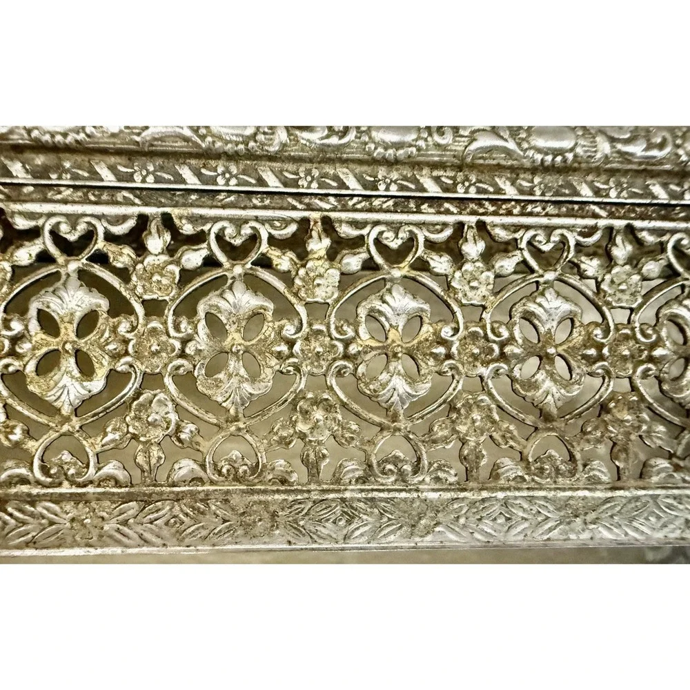 Vintage ORMOLU Gold Plated ROSES Tissue Holder
